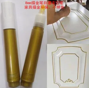 Deco warna emas garisan pen emas pewarna pen Touch up penanda